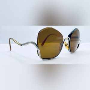 Vintage Peerage LOA Demo Gold Oval Half-Rim Sunglasses Frames Only